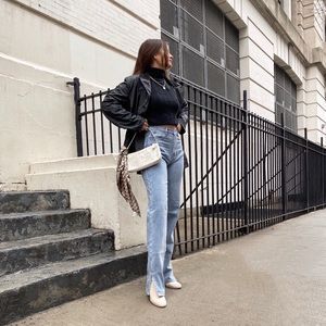 Nasty Gal split hem jeans